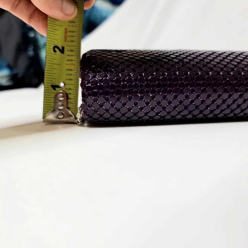 Jessica McClintock Purple Gold Beaded Clutch Purse